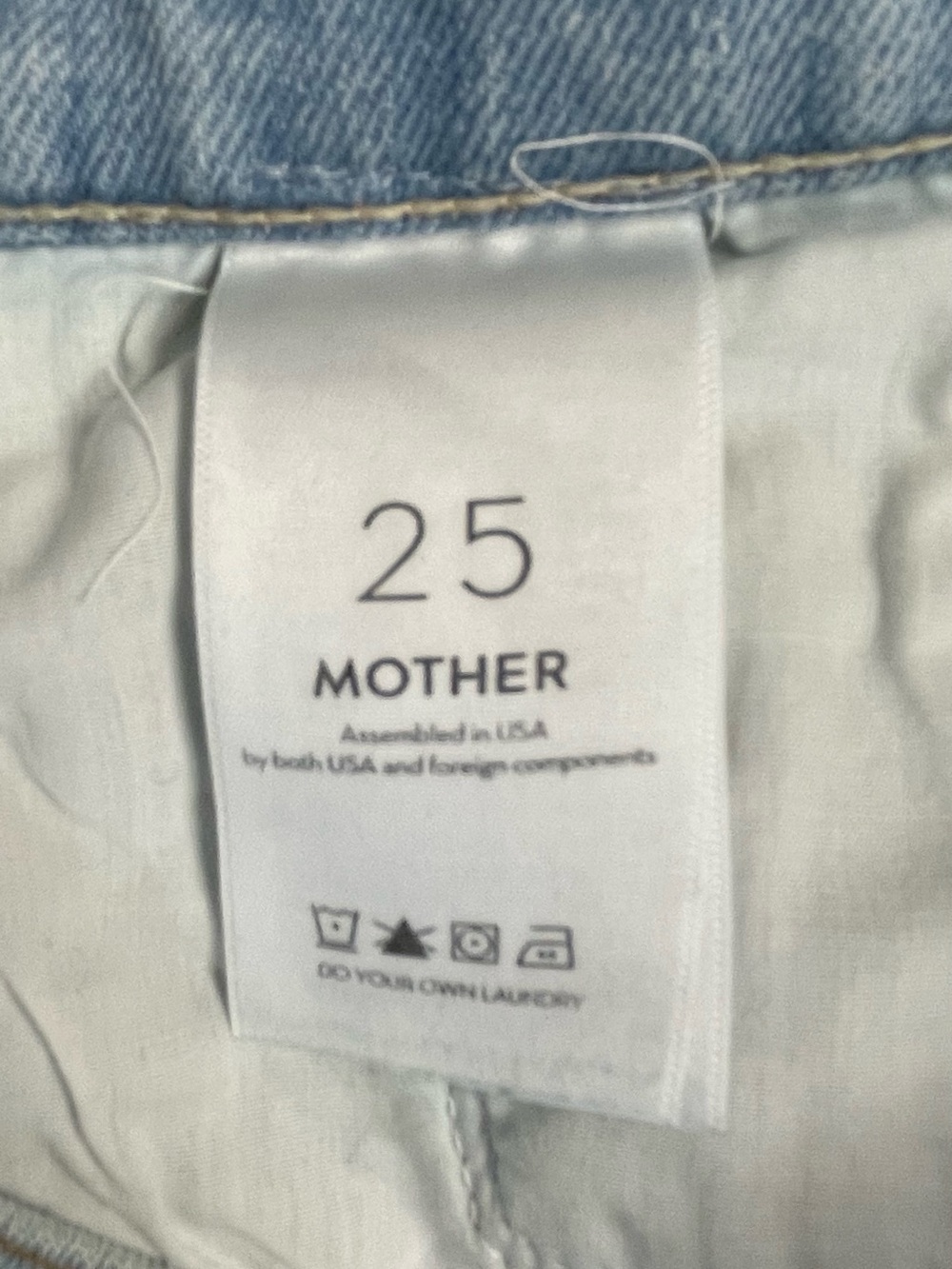 Women's MOTHER Light Blue Wash THE INSIDER CROP STEP CHEW High Rise JEANS 25 - Picture 7 of 8